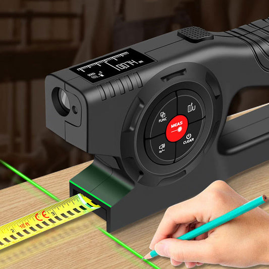 📏50% OFF NOW! 3-in-1 Rechargeable Smart Digital Laser Measuring Tape – Laser Distance Meter + Tape Measure + Green Laser Marking Line, HD Display for Construction & DIY