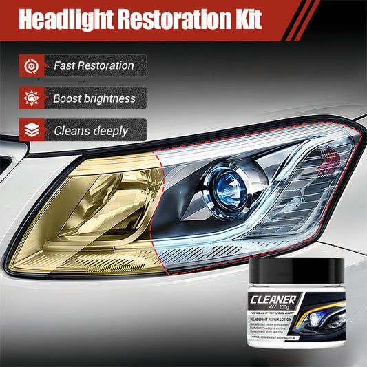 🚗50% OFF LIMITED TIME! Car Headlight Restoration Cream Kit, Fast Polishing Cleaner for Yellowed Foggy Oxidized Headlights, Restore Clear Shiny Headlamp, Boost Night Driving Brightness