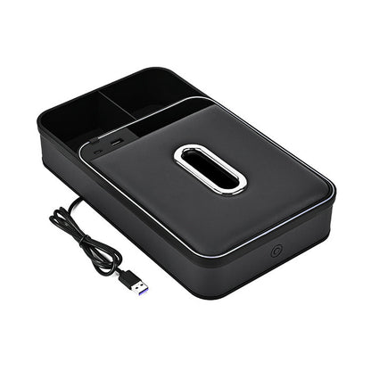 🚗50% OFF NOW! Car Armrest Storage Box with RGB LED Ambient Lighting – Multi-Functional Car Organizer with Tissue Holder, Cup & Phone Slot, Space-Saving Auto Console Storage Box