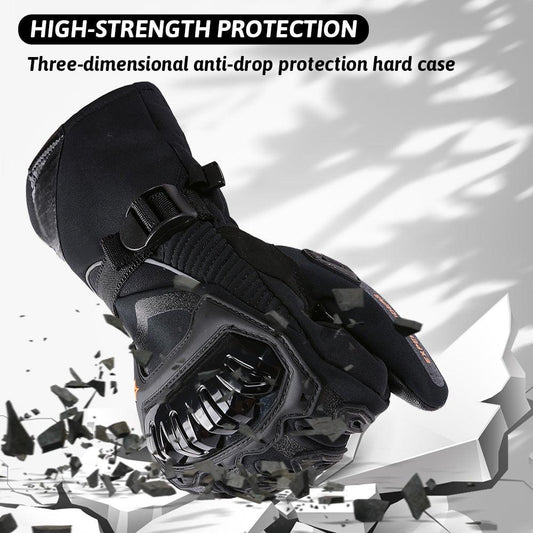 🧤50% OFF NOW! Winter Waterproof Motorcycle Gloves, Thickened Thinsulate Thermal Lining, Windproof Hard Knuckle Protection, Touchscreen Warm Riding Gloves for Motorbike
