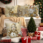 Set of 4 Golden Christmas Theme Pillow Covers