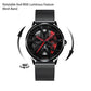 Men's Waterproof Stainless Steel Watch with Car Wheel Rim Hub Design