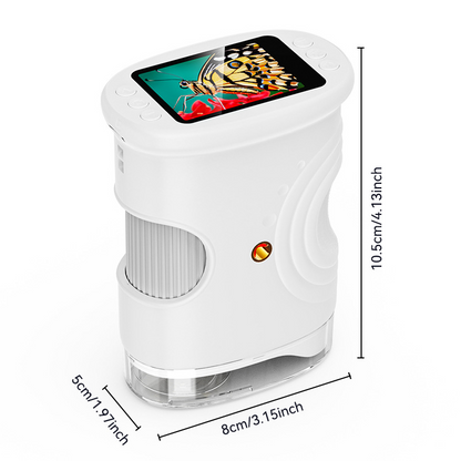 🔬50% OFF NOW! Handheld Pocket Microscope for Kids, Portable HD Digital Microscope with Screen, Adjustable Magnification Science Educational Toy for Boys Girls Outdoor Nature Exploration