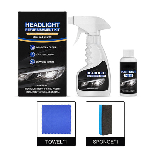 🚘LAST DAY SPECIAL PRICE £10.99! Buy 2 Get 1 Free Car Headlight Restoration Kit, Anti-Yellowing Headlamp Refurbishment Spray with Protective Coating, Repair Foggy Oxidized Dull Headlights