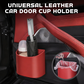 🚗50% OFF HOT SALE✨Universal PU Leather Car Door Cup Holder, Clip‑On Wide‑Mouth Car Storage Organizer for Drinks, Umbrella, Phone, Multi‑Purpose Car Interior Accessory