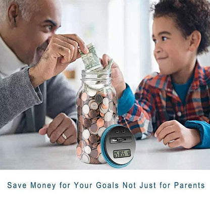 💰50% OFF NOW! Digital Counting Money Jar, Auto Coin‑Counting Piggy Bank with LCD Display & Target Setting, Transparent Electronic Coin Savings Jar for Kids & Adults