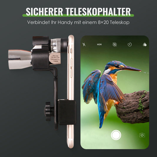 🔭50% OFF NOW! Mini Pocket Monocular with Smartphone Clip‑Portable Handheld Telescope, Phone Mount Adapter for Bird Watching, Hunting & Outdoor Photography