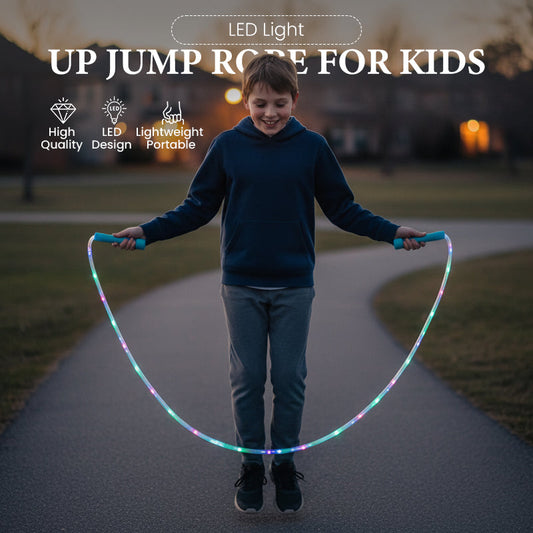 ✨50% OFF NOW! LED Light-Up Jump Rope for Kids – Lightweight Luminous Skipping Rope, Color Flashing Jump Rope for Kids Exercise, Outdoor Play & Fitness Game