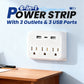 6-in-1 Power Strip with 3 Outlets & 3 USB Ports