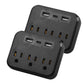 6-in-1 Power Strip with 3 Outlets & 3 USB Ports