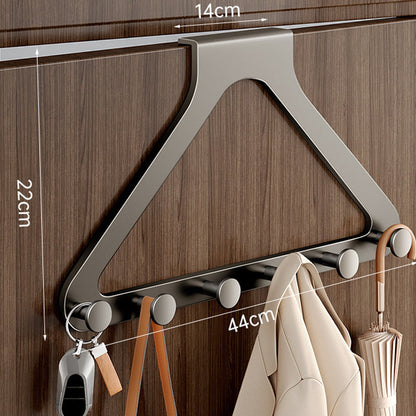 50% OFF NOW! 6-Hook Over-the-Door Rack – No Drilling Heavy-Duty Carbon Steel Hanger, Tool-Free Installation, Space Saving Organizer for Clothes Bags Keys
