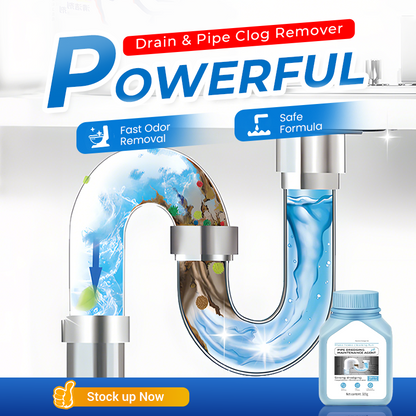 🚰50% OFF NOW! Powerful Drain & Pipe Clog Remover‑Safe Formula Pipe Maintenance Agent, Fast Dissolve Hair Grease Debris, Quick Odor Eliminator for Sink Bathtub Toilet Drains
