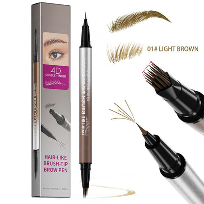 💕50% OFF NOW! 2-in-1 4D Hair-Like Liquid Brow Pen, Waterproof Double-Ended Eyebrow Pen for Natural Microblading Eyebrows