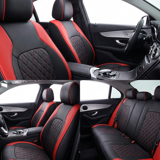 🚗50% OFF NOW ! 🧤9-Piece Universal Fit Leather Car Seat Cover Set – Waterproof Wear-Resistant Full Coverage Breathable Auto Seat Protector