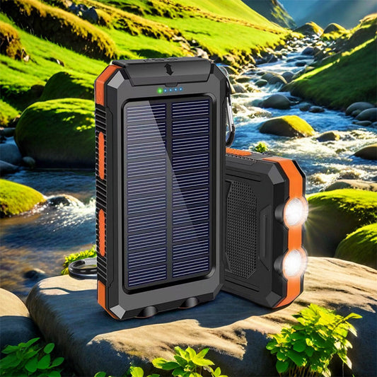 ☀️50% OFF NOW! Portable Solar Power Bank – Waterproof Solar Charger with Dual LED Flashlight, Heavy-Duty Shockproof Outdoor Power Bank for Camping, Hiking & Emergency