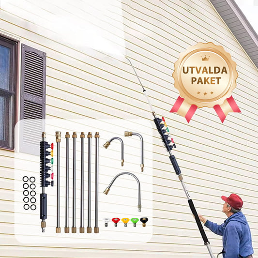 💦50% OFF NOW! 4000 PSI High-Pressure Cleaning Wand Set – Stainless Steel Extension Wands with Curved Nozzles & Multi Tips, Power Washer Accessory Kit for Roof, Patio & Fence Cleaning