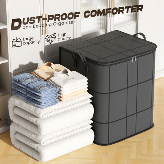 🗄️Limited Time Offer £7.99! 🛏️Large Capacity Dust-Proof Bedding Storage Bag, Heavy Duty Foldable Comforter Clothes Organizer with Handles