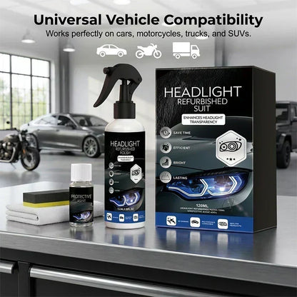 🚗50% OFF NOW! Professional Car Headlight Restoration Kit – No‑Sanding Headlight Polish & Protective Agent, Restore Foggy Yellow Dim Headlights, Car Headlamp Cleaning Repair Kit for Vehicle Headlight Renewal