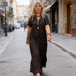 👗LIMITED TIME 50% OFF! 🐆Women V-Neck Short Sleeve Leopard Print Tiered Maxi Dress, Casual Loose Flowy Long Dress for Vacation Daily Wear