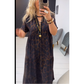 👗LIMITED TIME 50% OFF! 🐆Women V-Neck Short Sleeve Leopard Print Tiered Maxi Dress, Casual Loose Flowy Long Dress for Vacation Daily Wear