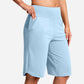 🩳50% OFF LIMITED TIME! ✨Women High Waist Bermuda Yoga Shorts with Side Pockets, Stretch Lightweight Knee-Length Athletic Shorts for Summer Daily & Travel