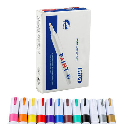 🖌️50% OFF NOW! 12 Colors Waterproof Paint Marker, Permanent Oil-Based Paint Pen for Car Tire, Rock, Glass, Wood & Metal DIY Art