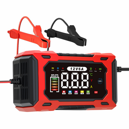 🔋50% OFF NOW! 12V 6A Smart Car Battery Charger, Pulse Repair & Desulfation Function, LCD Digital Display, Automatic Maintainer for Car Motorcycle Lead-Acid Batteries