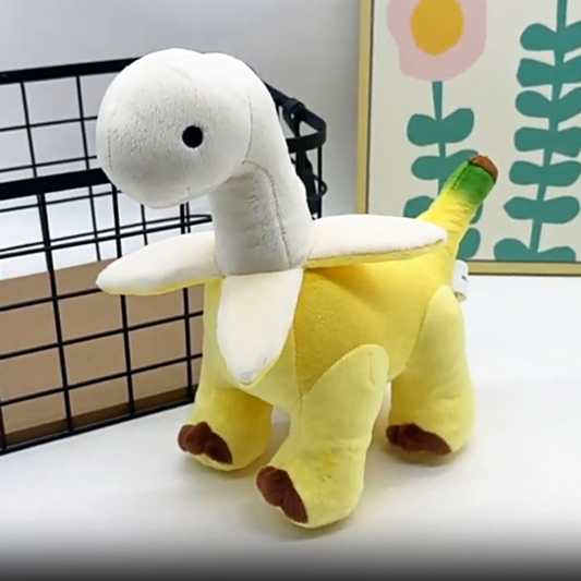 🦕50% OFF NOW! Cute Banana Dinosaur Plush Toy – Soft Stuffed Brachiosaurus Plushie, Funny Banana Dino Doll, Unique Gift for Kids & Dinosaur Lovers