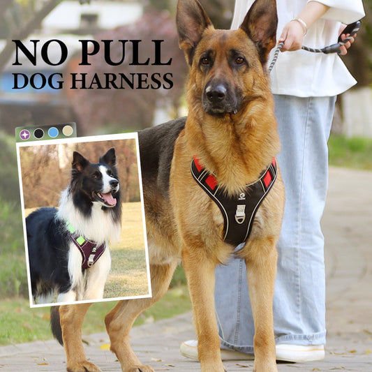 🐶50% OFF NOW! No Pull Dog Harness – Reflective Adjustable Pet Vest Harness for Medium Large Dogs Walking Training