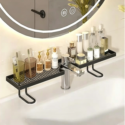 🚿50% OFF NOW! Over‑the‑Faucet Sink Organizer Shelf‑ Rust‑Proof Metal Countertop Storage Rack, Space‑Saver Bathroom Sink Caddy for Toiletries, Cosmetics & Bath Accessories