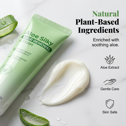 🌿50% OFF NOW! Gentle Aloe Vera Hair Removal Cream‑Soothing Aloe Infused Depilatory Cream, Painless Body Hair Remover for Arms, Legs & Bikini Area