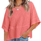 👚50% OFF HOT SALE 54000+ Sold! Women Solid Color Spliced Loose Crop T-Shirt, Flare 3/5 Bell Sleeve Breathable Casual Summer Tee Top