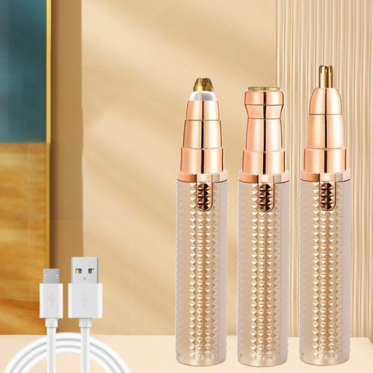 📢 LAST DAY SALE 50% OFF :ONLY ￡9.99, 3-in-1 Electric Eyebrow Trimmer with Interchangeable Heads for Eyebrows Nose Body Hair Trimming 💕