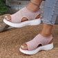 👡LAST DAY SALE £11.99! ✨Women Breathable Hollow Knit Platform Slide Sandals, Soft Cushioned Open Toe Slip-On Summer Wedge Sandals