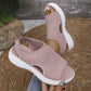 👡LAST DAY SALE £11.99! ✨Women Breathable Hollow Knit Platform Slide Sandals, Soft Cushioned Open Toe Slip-On Summer Wedge Sandals