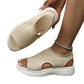 👡LAST DAY SALE £11.99! ✨Women Breathable Hollow Knit Platform Slide Sandals, Soft Cushioned Open Toe Slip-On Summer Wedge Sandals