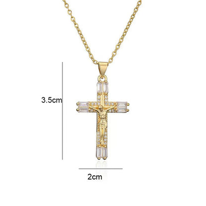📢📢50% OFF !! ⏰Gold-Tone Zirconia Pendant Necklace