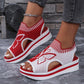 👡Limited Time Offer £14.98!🌴Women Fly-Knit Peep-Toe Platform Wedge Sandals, Breathable Arch Support Cushioned Slip-On Summer Beach Holiday Shoes