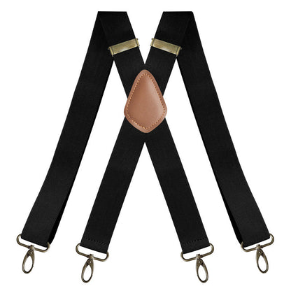 🧵👖🏃‍♂️LIMITED-TIME 50% OFF! Universal X-Shaped High-Elastic Suspenders, Stretchy Breathable Pants Braces with Leather Patch, Prevent Pants Sagging for Work Daily Outdoor Activities