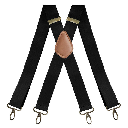 🧵👖🏃‍♂️LIMITED-TIME 50% OFF! Universal X-Shaped High-Elastic Suspenders, Stretchy Breathable Pants Braces with Leather Patch, Prevent Pants Sagging for Work Daily Outdoor Activities