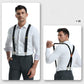 🧵👖🏃‍♂️LIMITED-TIME 50% OFF! Universal X-Shaped High-Elastic Suspenders, Stretchy Breathable Pants Braces with Leather Patch, Prevent Pants Sagging for Work Daily Outdoor Activities