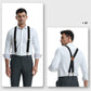 🧵👖🏃‍♂️LIMITED-TIME 50% OFF! Universal X-Shaped High-Elastic Suspenders, Stretchy Breathable Pants Braces with Leather Patch, Prevent Pants Sagging for Work Daily Outdoor Activities
