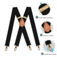 🧵👖🏃‍♂️LIMITED-TIME 50% OFF! Universal X-Shaped High-Elastic Suspenders, Stretchy Breathable Pants Braces with Leather Patch, Prevent Pants Sagging for Work Daily Outdoor Activities