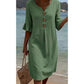 👗 LIMITED-TIME 50% OFF! Women’s Solid V-Neck Ruffle Half Sleeve Midi Dress, Casual Loose Summer Holiday Dress