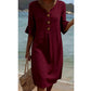 👗 LIMITED-TIME 50% OFF! Women’s Solid V-Neck Ruffle Half Sleeve Midi Dress, Casual Loose Summer Holiday Dress