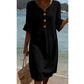 👗 LIMITED-TIME 50% OFF! Women’s Solid V-Neck Ruffle Half Sleeve Midi Dress, Casual Loose Summer Holiday Dress