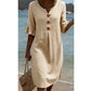 👗 LIMITED-TIME 50% OFF! Women’s Solid V-Neck Ruffle Half Sleeve Midi Dress, Casual Loose Summer Holiday Dress