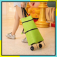 🛒50% OFF LIMITED TIME! ✨2-in-1 Foldable Wheeled Shopping Bag, 23L Large Capacity Portable Grocery Tote Cart with Retractable Smooth Rolling Wheels