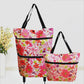 🛒50% OFF LIMITED TIME! ✨2-in-1 Foldable Wheeled Shopping Bag, 23L Large Capacity Portable Grocery Tote Cart with Retractable Smooth Rolling Wheels