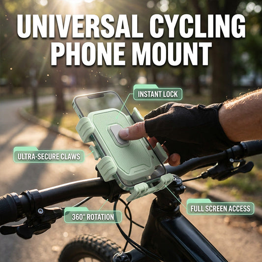 🚴50% OFF NOW! Universal Cycling Phone Mount‑1-Second Instant Lock Bike Phone Holder, 360° Rotation Shockproof Bracket for Bicycle & Motorcycle